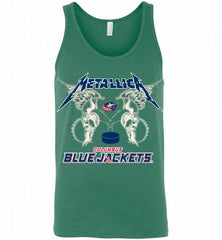 Metallica Blue Jackets Logo Tank - zezetee