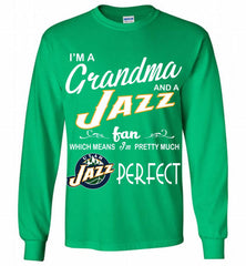 I'M A Grandma And A Utah Jazz Fans Perfect Gildan Long Shirt - zezetee