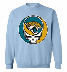 Jacksonville Jaguars Grateful Dead Logo Band Crewneck Sweatshirt - zezetee