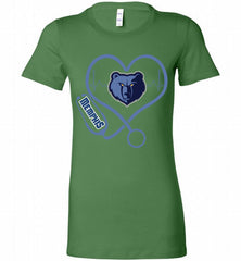 Nurse Heartbeat Love Memphis Grizzlies Bella Ladies Tee - zezetee