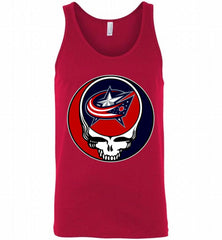 NHL TEAM COLUMBUS BLUE JACKETS X GRATEFUL DEAD LOGO BAND Tank - zezetee