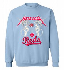 Metallica Cincinnati Reds Logo Crewneck Sweatshirt - zezetee
