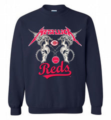 Metallica Cincinnati Reds Logo Crewneck Sweatshirt - zezetee