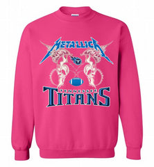 Metallica Tennessee Titans Logo Crewneck Sweatshirt - zezetee