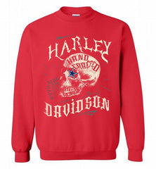 HARLEY DAVIDSON SKULL Dallas Cowboys Crewneck Sweatshirt - zezetee