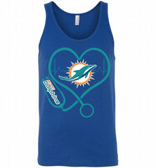 Nurse Heartbeat Miami Dolphins Tank - zezetee