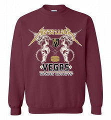 Metallica Vegas Golden Knights Logo Crewneck Sweatshirt - zezetee