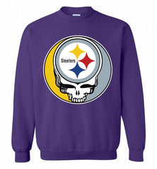 Pittsburgh Steelers Grateful Dead Logo Band Crewneck Sweatshirt - zezetee