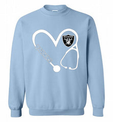 HEART 3-4 NURSE OAKLAND RAIDERS= Crewneck Sweatshirt - zezetee