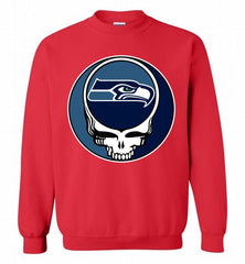 Seattle Seahawks Grateful Dead Logo Band Crewneck Sweatshirt - zezetee