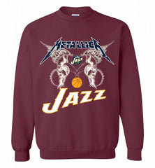 Metallica Utah Jazz Logo Crewneck Sweatshirt - zezetee
