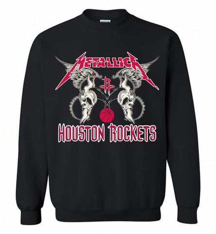 Metallica Houston Rockets Logo Crewneck Sweatshirt - zezetee