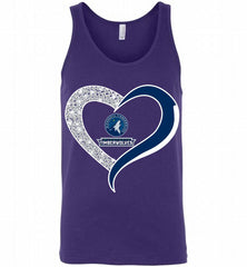 Minnesota Timberwolves In Diamond Heart Tank - zezetee