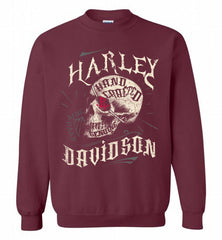 HARLEY DAVIDSON SKULL Houston Rockets Crewneck Sweatshirt - zezetee