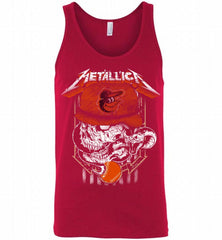 Metallica Skull Baltimore Orioles Logo Tank - zezetee