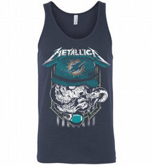 Metallica Skull Snake Miami Dolphins Tank - zezetee