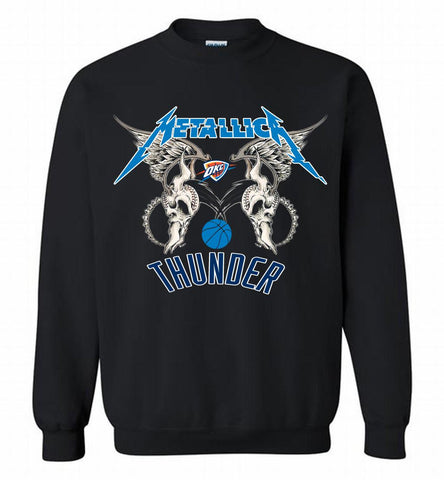 Metallica Oklahoma City Thunder Logo Crewneck Sweatshirt - zezetee