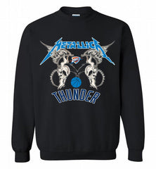 Metallica Oklahoma City Thunder Logo Crewneck Sweatshirt - zezetee