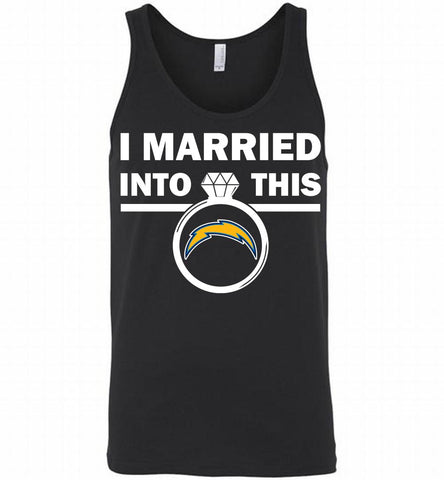 I MARRIED INTO THIS NFL Los Angeles Chargers Fans Gift Tank - zezetee