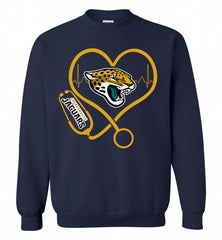 Nurse Heartbeat Jacksonville Jaguars Crewneck Sweatshirt - zezetee