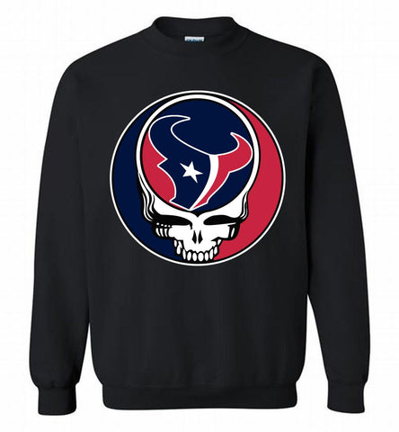 Houston Texans Grateful Dead Logo Band Crewneck Sweatshirt - zezetee