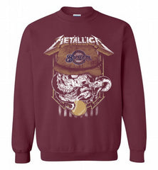 Metallica Skull Milwaukee Brewers Logo Crewneck Sweatshirt - zezetee