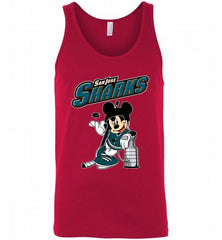 MICKEY SAN JOSE SHARKS WITH THE STANLEY CUP HOCKEY NHL Tank - zezetee