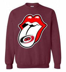 Carolina Hurricanes  x The Rolling Stones Logo Crewneck Sweatshirt - zezetee