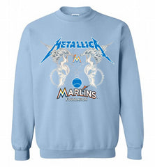 Metallica Miami Marlins Logo Crewneck Sweatshirt - zezetee