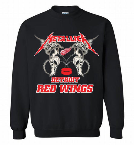 Metallica Detroit Red Wings Logo Crewneck Sweatshirt - zezetee