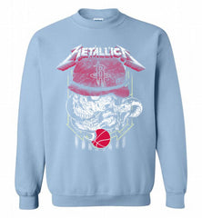 Metallica Skull Snake Houston Rockets Crewneck Sweatshirt - zezetee