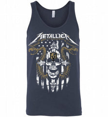 Metallica Snake Skull Vegas Golden Knights Logo Tank - zezetee