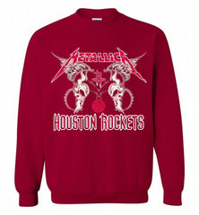 Metallica Houston Rockets Logo Crewneck Sweatshirt - zezetee