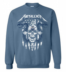Metallica Snake Skull Edmonton Oilers Logo Crewneck Sweatshirt - zezetee