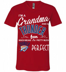 I'M A Grandma And A Oklahoma City Thunder Fans Perfect V-Neck Shirt - zezetee