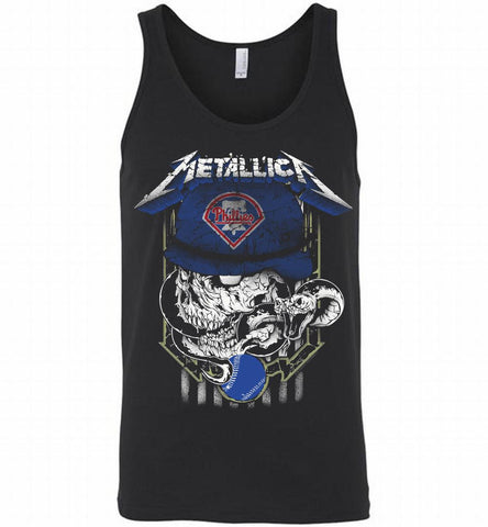 Metallica Skull Philadelphia Phillies Logo Tank - zezetee