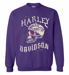 HARLEY DAVIDSON SKULL Houston Rockets Crewneck Sweatshirt - zezetee