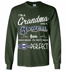 I'M A Grandma And A Milwaukee Brewers Fans Gift Gildan Long Shirt - zezetee