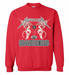 Metallica Oakland Raiders Logo Crewneck Sweatshirt - zezetee