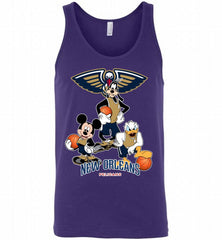 Mickey Goofy Donald Loves New Orleans Pelicans Basketball Fans Tank - zezetee