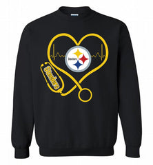 Nurse Heartbeat Pittsburgh Steelers Crewneck Sweatshirt - zezetee