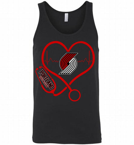 Nurse Heartbeat Love Portland Trail Blazers Tank - zezetee