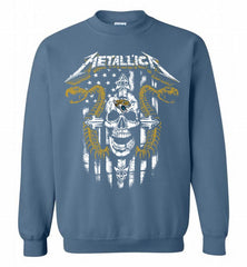 Metallica Snake Skull Jacksonville Jaguars Logo Crewneck Sweatshirt - zezetee