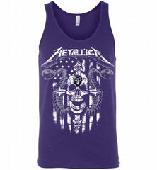 Metallica Snake Skull Oakland Raiders Logo Tank - zezetee