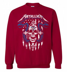 Metallica Snake Skull Oklahoma City Thunder Logo Crewneck Sweatshirt - zezetee