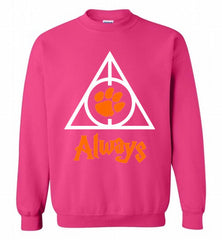 CLEMSON TIGERS UNIVERSITY PAW DEATHLY HALLOWS ALWAYS GIFT Crewneck Sweatshirt - zezetee