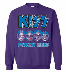 Kiss Detroit Lions Logo Crewneck Sweatshirt - zezetee