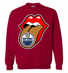 Edmonton Oilers x The Rolling Stones Logo Crewneck Sweatshirt - zezetee