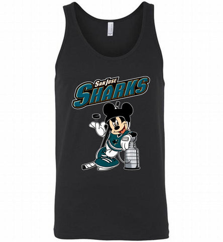 MICKEY SAN JOSE SHARKS WITH THE STANLEY CUP HOCKEY NHL Tank - zezetee