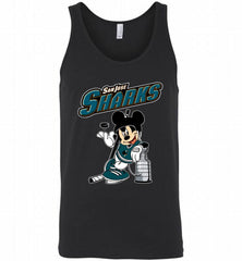 MICKEY SAN JOSE SHARKS WITH THE STANLEY CUP HOCKEY NHL Tank - zezetee